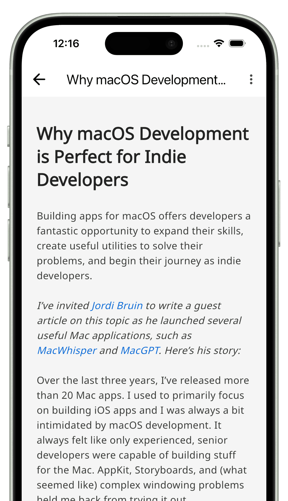 FlowFerry reader screenshot
