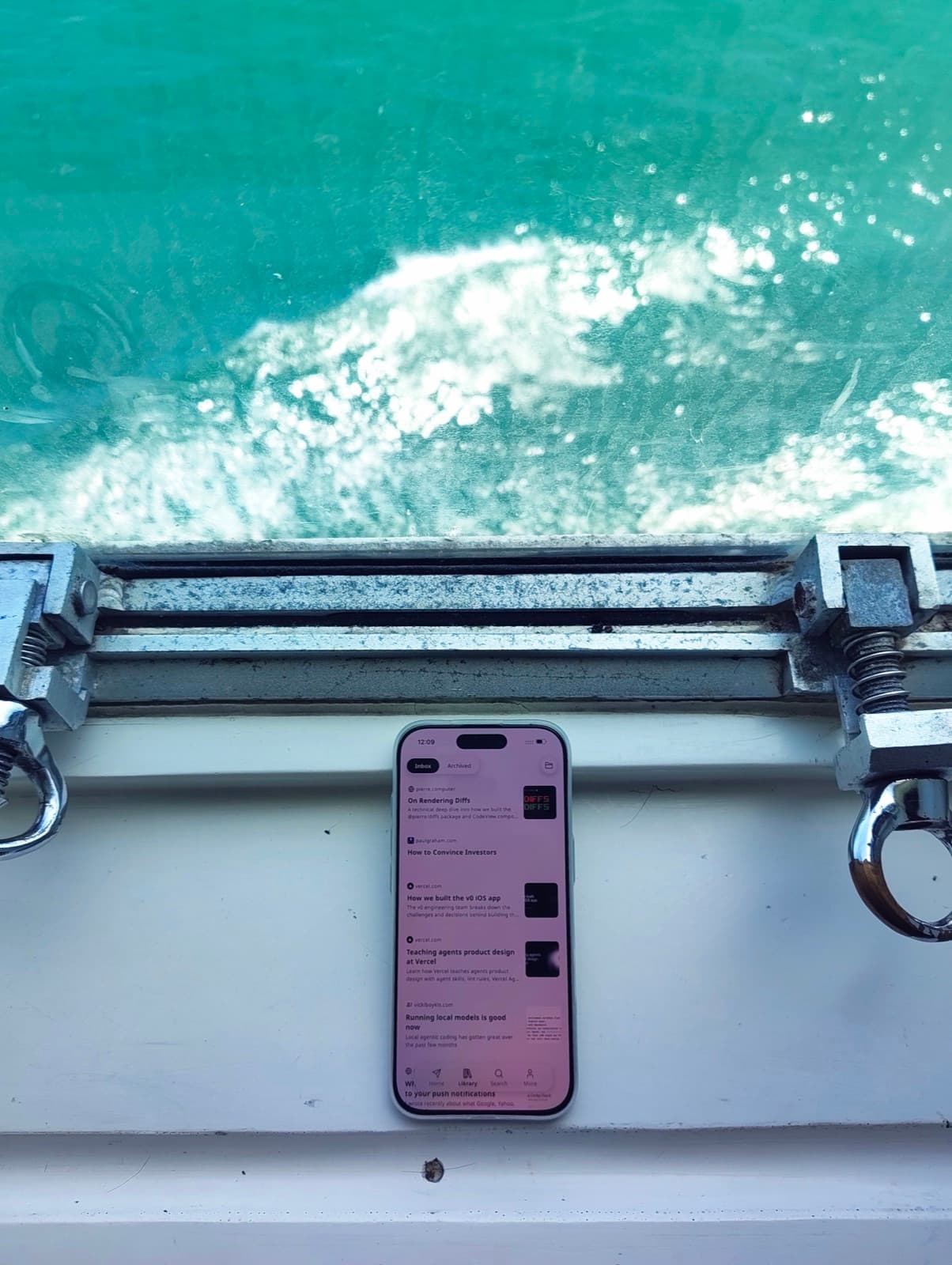 Reading with FlowFerry on a ship