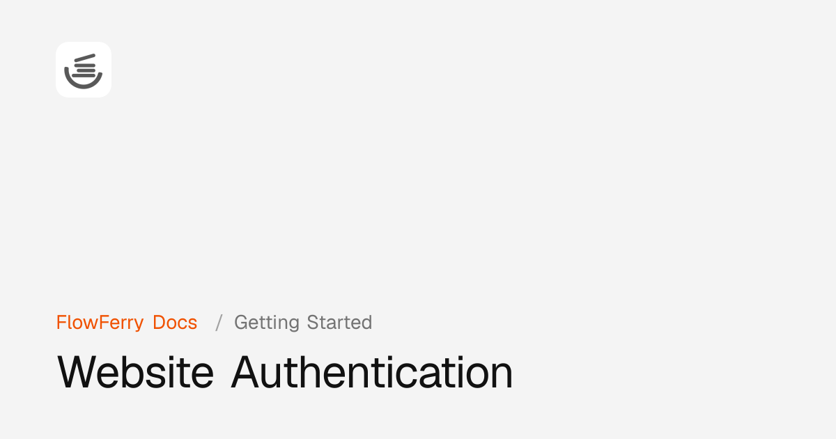 Website Authentication · FlowFerry Docs
